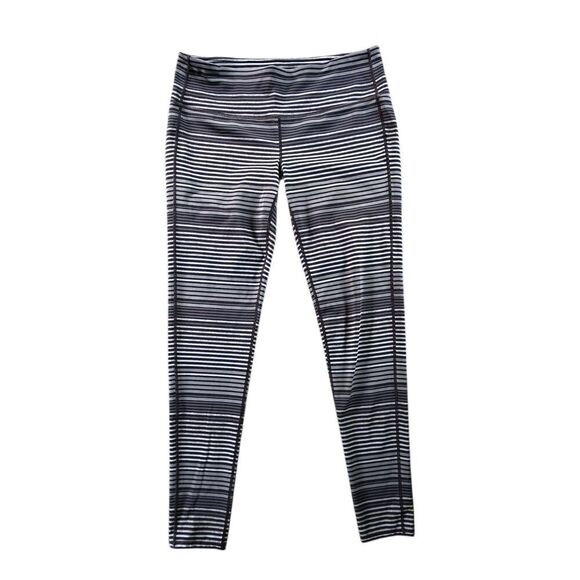 Athleta Pants - Athleta Athletic Leggings Womens L Gray Striped Workout Running Gym Exercise